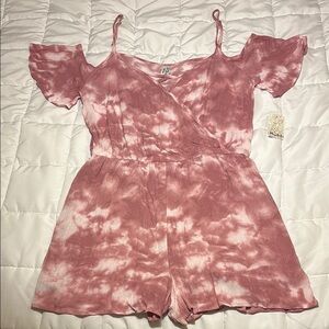 Mudd Pink Tie-Dye Romper -size M